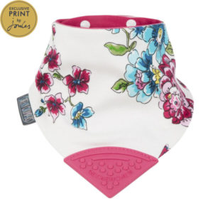 cheeky chompers teething bib Anna Floral front