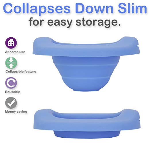 Kalencom Potette Plus Collapsible Reusable Liner for Home Use with The 2-in-1 Potette Plus Potty (Sold Separately) (Blue) features