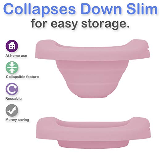 Kalencom Potette Plus Collapsible Reusable Liner for Home Use with The 2-in-1 Potette Plus Potty (Sold Separately) (Pink) features
