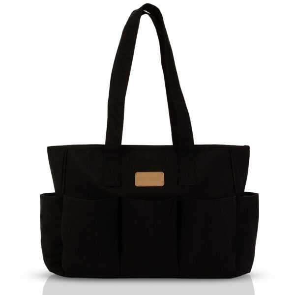Kalencom Fashion Diaper Tote Bag: Nola by Kalencom Understated Classics Diaper Bag (Black) Front