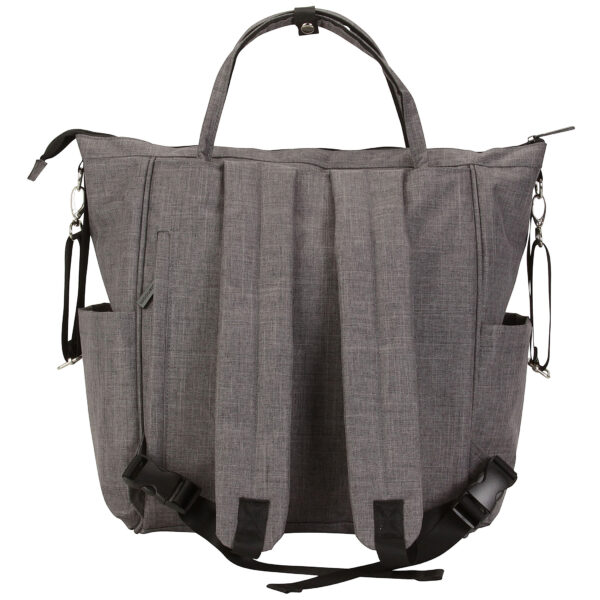 With over 45 years of experience, Kalencom has been making quality diaper bags which you have known and loved. Our popular designs have stood the test of time, but that does not mean we will ever stop being innovative. Since the beginning, Kalencom has always been at the forefront of diaper bag fashion. Our popular designs have stood the test of time and we continue to keep our bags trendy and fashion forward. We’ve taken stylistic cues from around the world, and incorporated them into bold shapes and brilliant patterns. We are proud to say that we are a true fashion line. Plenty of interior storage space, Zippered top opens to roomy interior, Adjustable backpack straps, Includes 2 insulated bottle pockets, Adjustable exterior stroller straps, Padded straps can be worn or tucked inside the widemouth pocket, Organizer compartment, Multiple pockets store essentials, Water resistant exterior is easy to keep clean, Includes changing pad