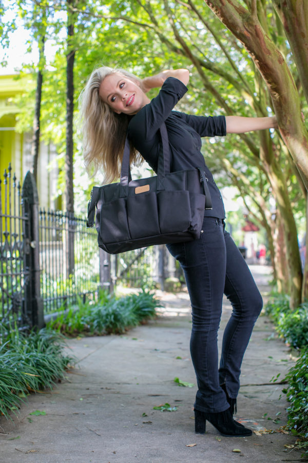 Kalencom Fashion Diaper Tote Bag: Nola by Kalencom Understated Classics Diaper Bag (Black) in park
