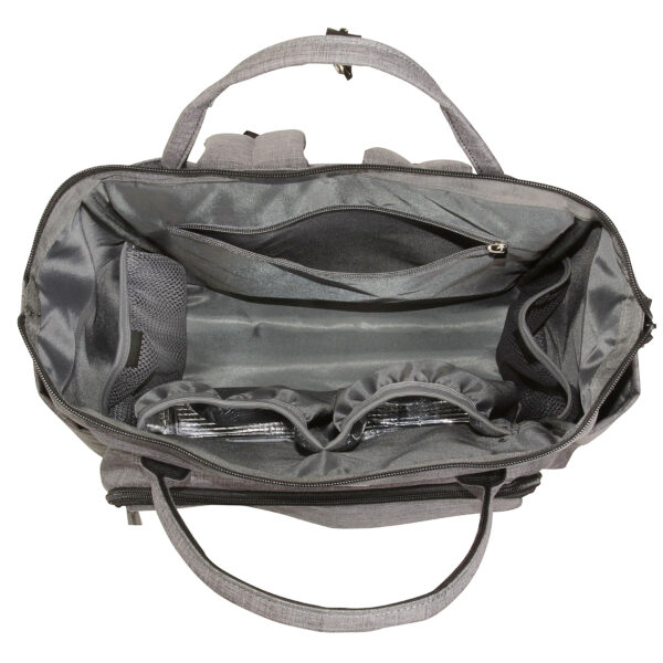 Kalencom Fashion Diaper Bag Backpack: Nola Backpack by Kalencom (Stone Gray) Aerial View