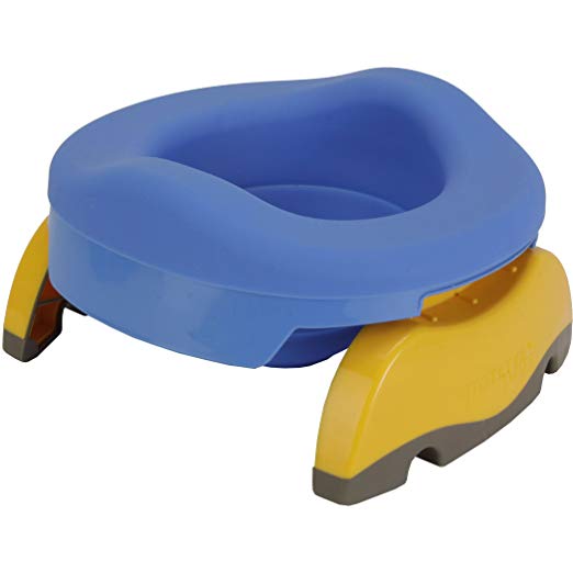 Kalencom Potette Plus Collapsible Reusable Liner for Home Use with The 2-in-1 Potette Plus Potty (Sold Separately) (Blue) in use