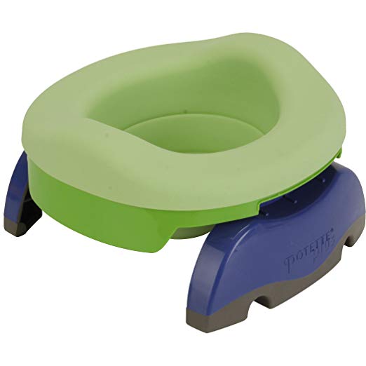 Kalencom Potette Plus Collapsible Reusable Liner for Home Use with The 2-in-1 Potette Plus Potty (Sold Separately) (Green) in use